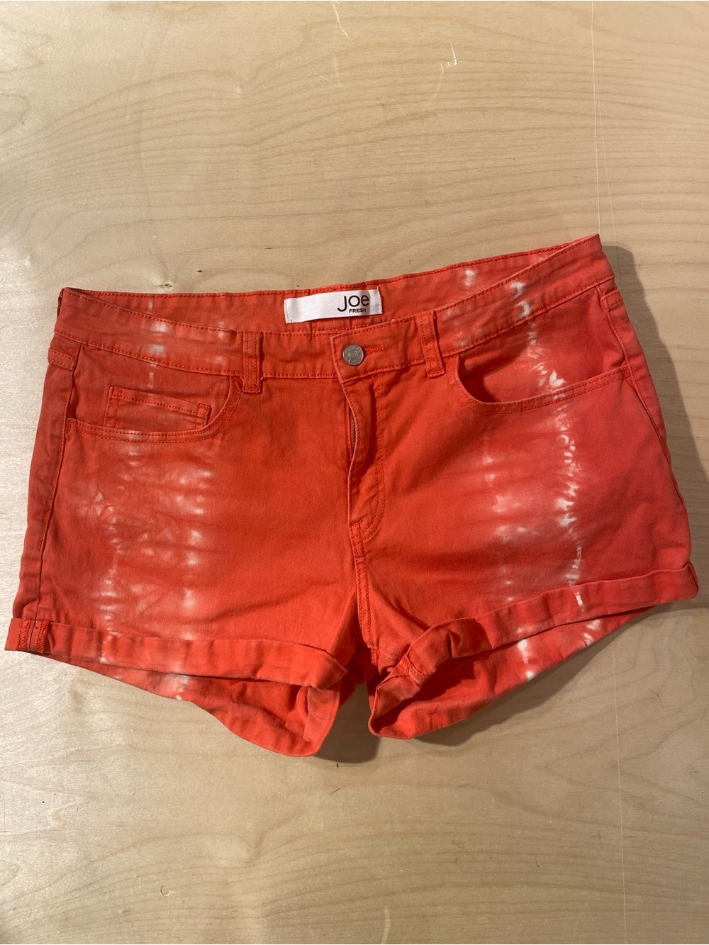 Joe's Jeans Women's Orange Tie-Dye Denim Shorts 12 (SL)